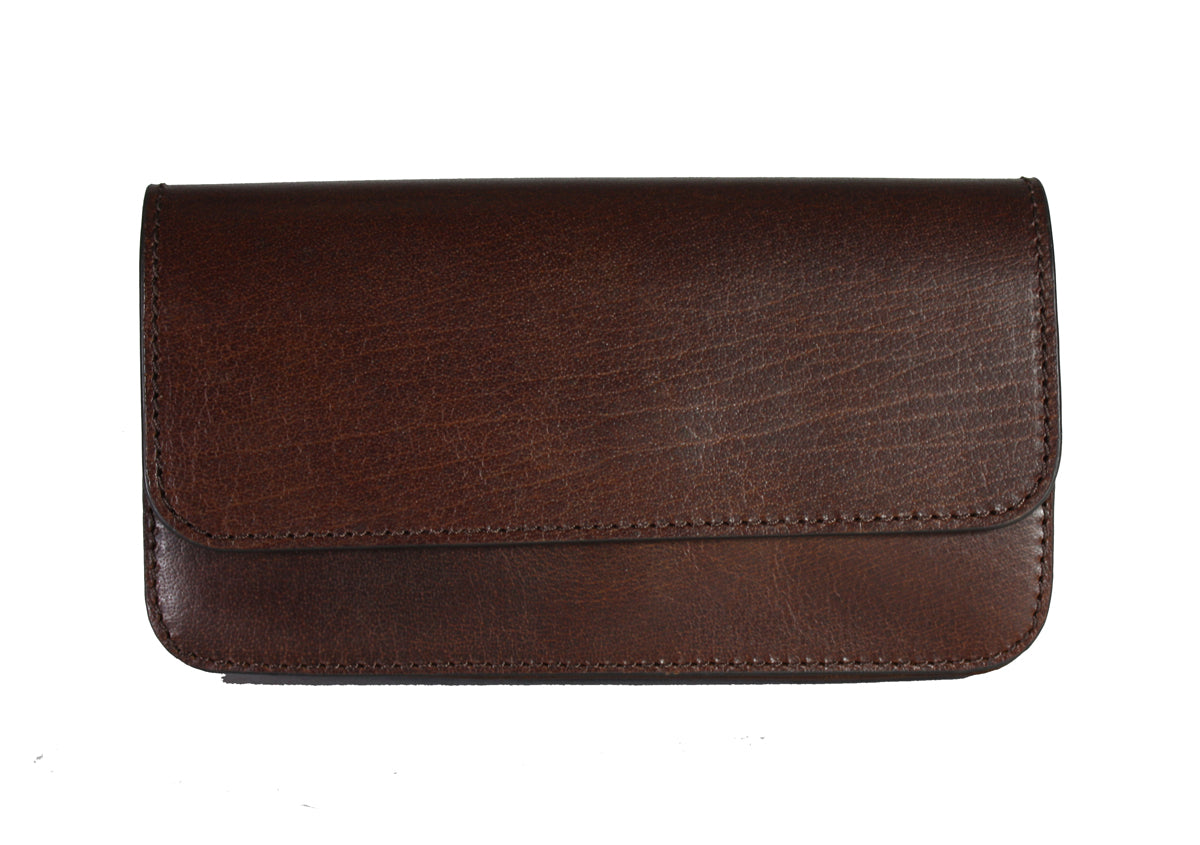 Telefoon tasje voor aan de riem dubbel vaks brandy (brown)