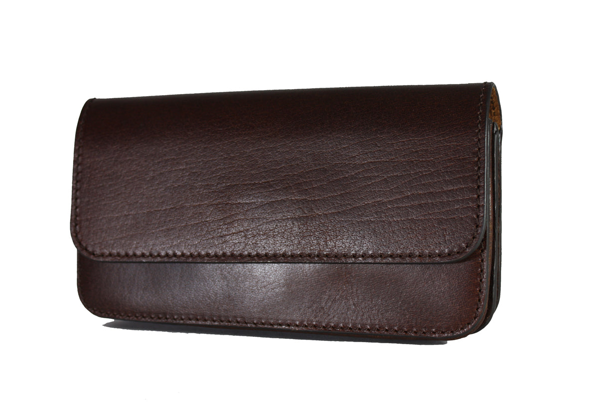 Telefoon tasje voor aan de riem dubbel vaks brandy (brown)