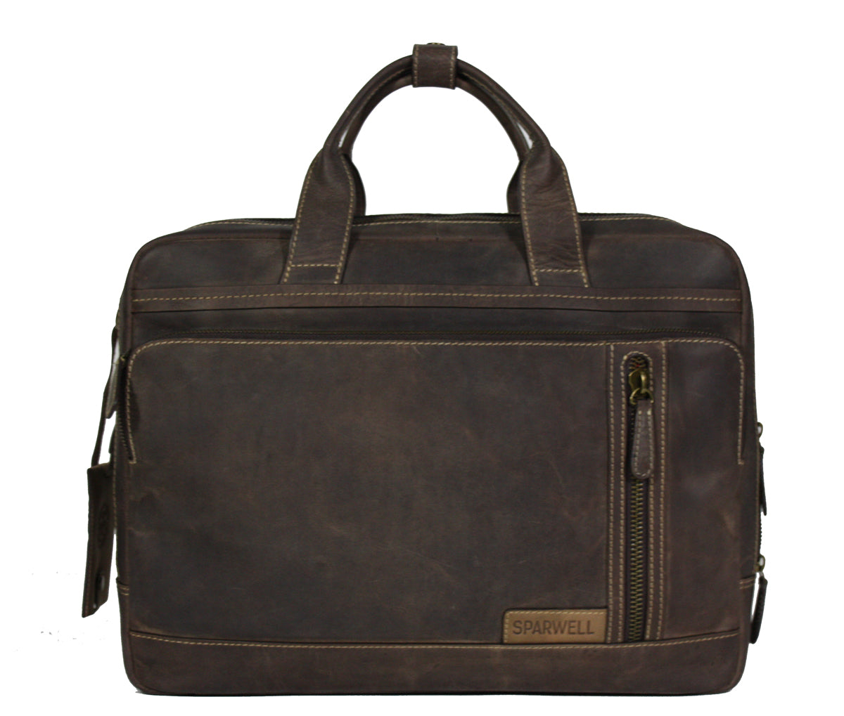 Vintage Brown Businesstas Leer Sparwell