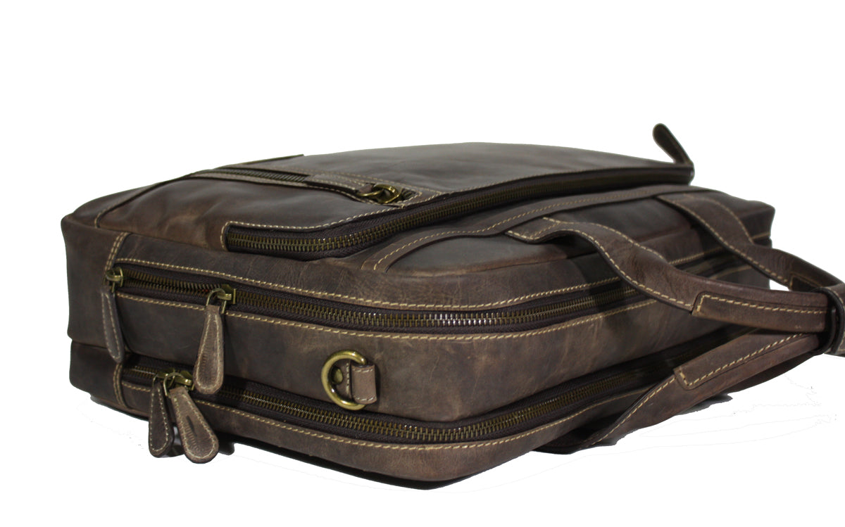Vintage Brown Businesstas Leer Sparwell