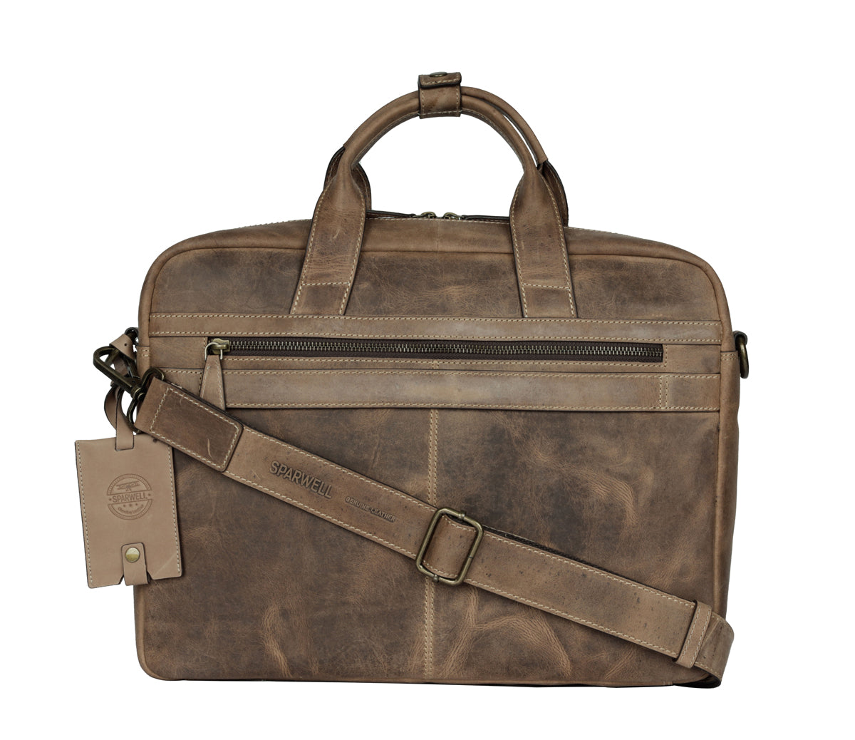 Vintage Cognac Leren Werktas Stoer Casual