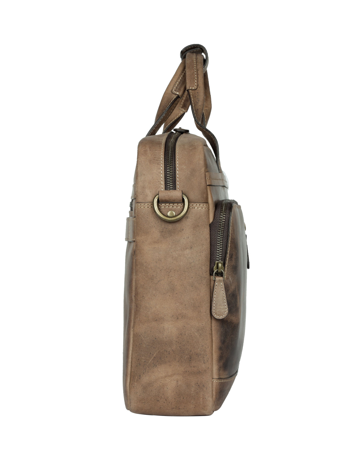 Vintage Cognac Leren Werktas Stoer Casual