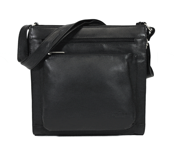 Zwarte Leren schoudertas Bear Design - Koffers en tassen Emco