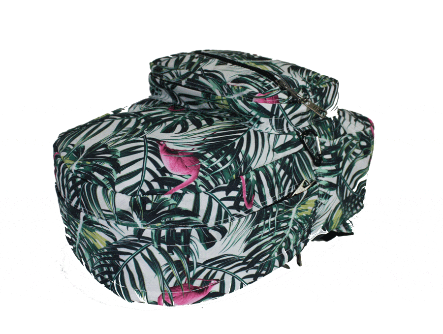 Rugzak Flamingo green leaves - Koffers en tassen Emco