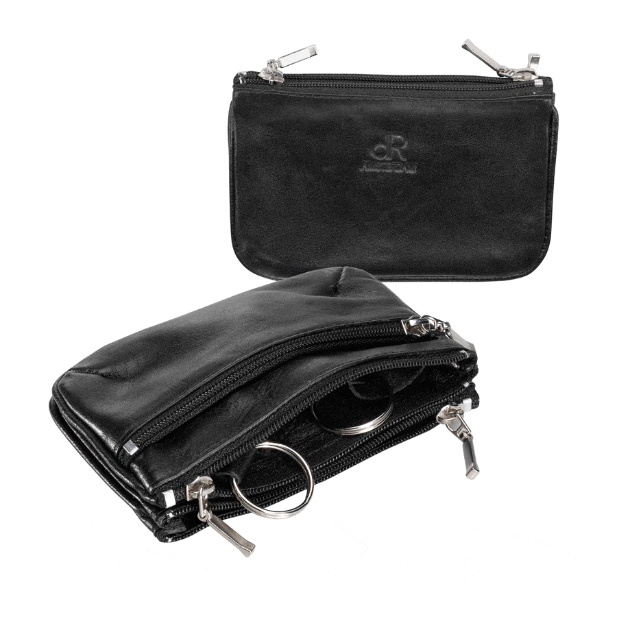 STILORD 'Lasse' Sleutel Portemonnee met Rits Leer Kaarthouder Munt Tasje Sleutelhanger Mini Wallet RFID-blokkering Slanke Portemonnee Echt Leder, Kleur:zwart STILORD 'Lasse' Sleutel Portemonnee met Rits Leer Kaarthouder Munt Tasje Sleutelhanger Mini Wallet RFID-blokkering Slanke Portemonnee Echt Leder, Kleur:zwart