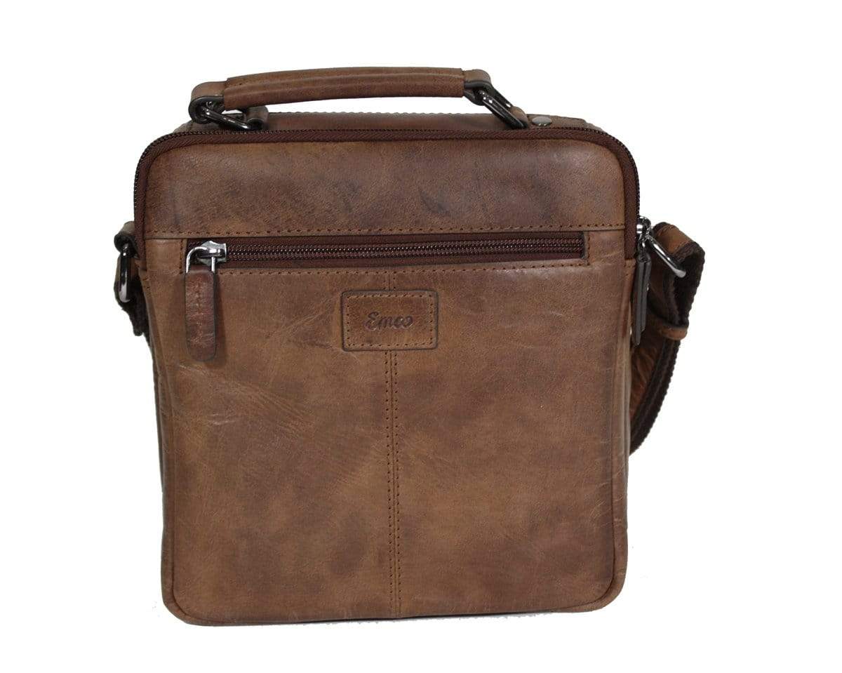 Heren tas met handvat leer vintage brown