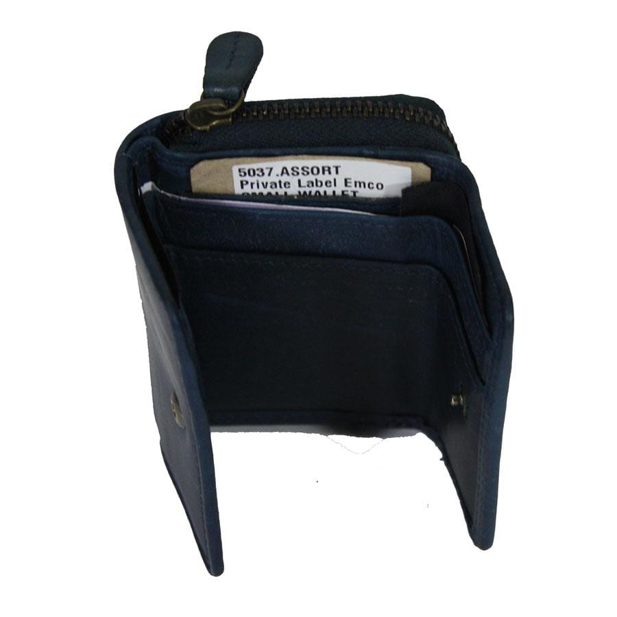 Mini Portemonnee Leer  Blauw - Koffers en tassen Emco