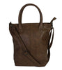 Shopper dark taupe met bovenrits